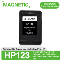 Magnetic Compatible Black Ink cartridge For HP 123 For HP123 Deskjet 2130 2132 3630 3632 1110 1111 1112 Printer 123