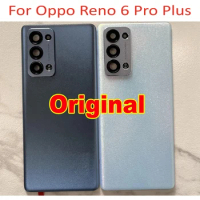 Original Battery Housing Back Glass Rear Cover Door For OPPO Reno 6 Pro Plus / Reno6 Pro 5G Snapdragon Lid With Camera Lens