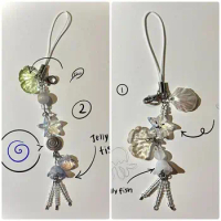 1Pcs Woman Bag Phone Charm Strap Durable Summer Ocean Style Seashell Jelly Fish Key Strap Lanyard Cute Girl Keychain Keycord
