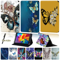 Universal Tablet Case for Samsung Galaxy Tab 4/Tab 3/Tab 2/Tab 10.1/Tab 10.1 LTE Butterfly Pattern PU Leather Flip Stand Cover