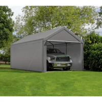 Outdoor Carport 10x20ft Heavy Duty Canopy Storage Shed, Portable Garage with Removable Sidewalls and Doors