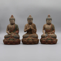 Wooden statue, buddha statue, sitting buddha, replica, home decoration
