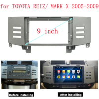 HAOCHEN 2 DIN 9 Inch Car Frame Fascia Adapter Android Radio Dash Fitting Panel Kit For Toyota Reiz Mark X 2005-2009