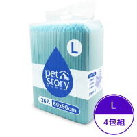 【4入】pet story寵物物語吸水墊60X90(L)25入-經濟包 (尿布/尿墊)