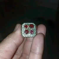 Cincin permata Garnet top natural