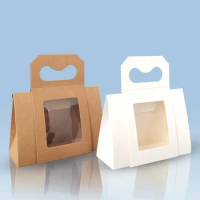 200Pcs Kraft paper Mini window small Box Portable Chinese blank gift box Tea Packing Box Wholesale
