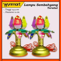 Tempat Lampu Bohlam Altar Teratai Sepasang / Tempat Lampu Bohlam Sembahyang Model Bunga Warna