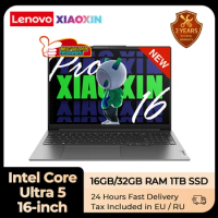 Lenovo 2024 Xiaoxin Pro16 AI Laptop Intel Core Ultra 5 16GB/32GB LPDDR5X RAM 1T SSD 16-inch 2.5K 120Hz Slim Notebook PC