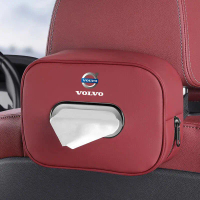 Kotak Penyimpanan Kotak Tisu Kulit Belakang Tempat Duduk Kereta, Aksesori Dalaman, Untuk Volvo XC60,