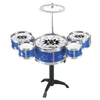New Kids Jazz Drum Set Mini Jazz Drum Set for Kids 5 Drums 2 Drumsticks Gift Toy for Kids Teens Kids Jazz Drum Set Educational