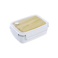 【THERMOcafe 凱菲】不鏽鋼白色木紋保鮮盒800ml(TCLB-800-WT)