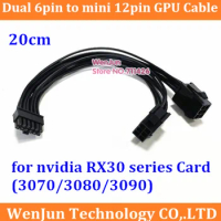 10pcs/lot Dual PCIe 8 Pin to Mini 12 Pin Male GPU Power Adapter Cable for NVIDIA GeForce RTX 30 Series RTX3080 RTX3090 GPU