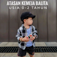 atasan kemeja anak 1_2 TAHUN laki laki dan perempuan  bahan katun flanel fashion distro  anak Laki-L