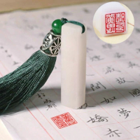 Custom Calligraphy Seal Custom Chinese Name Stamp White Stone Seal Carving Your Name Custom Engraved on a Chinese Chop Square