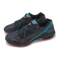 【MIZUNO 美津濃】羽球鞋 Wave Claw 3 男鞋 寬楦 黑 藍 紅 緩衝 室內運動 羽排鞋 美津濃(71GA2443-27)