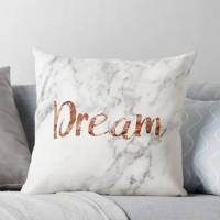 Rose gold on marble dream Throw Pillow Pillow Case Anime Cushions Cover
