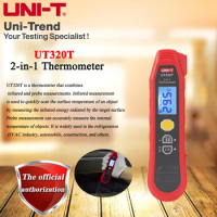 UNI-T UT320T IP54 rated 2-in-1 Thermometer; Infrared/Thermocouple Probe Temperature/Emissivity Adjustable