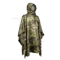 Military Impermeable Camo Raincoat for Men and Women, Waterproof Rain Coat, Raincoat for Motorcycle Awning Poncho