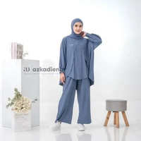 Setelan Baju Pakaian Wanita Muslimah One Set 4in1 Baju Setelan Kulot Wanita Muslimah Jilbab Ciput Ce