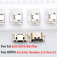 10-100pcs Micro USB Charger Socket For LG K20 2019/K8 Plus/K8+ OPPO A5/A3S/Realme 2/2 Pro/C1 Charging Connector Jack Port Dock