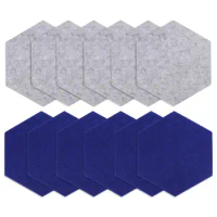 12Pcs Hexagon Acoustic Panels Beveled Edge Sound Proof Foam Panels 14X13X0.4inch Sound Proofing Padding for