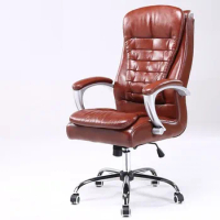 Cowhide Leather Computer Chair Home Reclining Boss Chair Conference Swivel Seat Stool Freeshipping