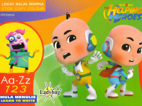 LADYBUG UPIN & IPIN THE HELPING HEROES Aa - Zz / 123 / LEARN TO WRITE STICK COPY COLOUR BOOK UP2 SER