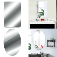 Mirror Wall Sticker Rectangle Self Adhesive Room Decor High Quality Furniture Films Mirror Foil 50X50cm