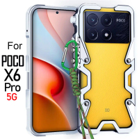 กันชนโลหะกันกระแทก, สำหรับเคส Xiaomi POCO X6 Pro, ฝาครอบอลูมิเนียมสุดหรู, Funda สำหรับ Xiaoim POCO M