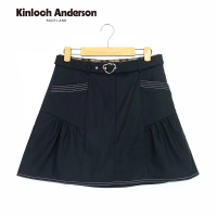 【Kinloch Anderson】甜美質感熊熊腰帶頭口袋短裙 經典舒適百搭裙 裙子 金安德森女裝(深藍色)