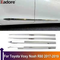 For Toyota Voxy Noah R80 2017 2018 2019 Chrome Side Door Body Molding Line Cover Trim Protector Decoration Exterior Accessories