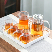 玻璃茶具套裝功夫茶杯簡約現代泡紅茶壺茶盤家用辦公室會客廳小套