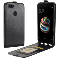 A1 Case for Xiaomi A1 Down Open Style Cases Flip Leather Thick Solid Card Slot Protect Cover Black 1A for Xiao mi XiaomiA1 MiA1