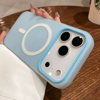 全城熱賣 - 果凍磁啜適用iphone17手機殼蘋果17pro磨砂16pro新款15高級感小眾14pm全包防摔13保護12套男女Air矽膠por外殼iPhone 15 Pro Max【藍色】果凍輕砂不