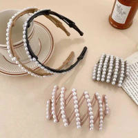 Bando Lipat Motif Mutiara / Bando Lipat Motif Mutiara Bandana Aksesoris Rambut Wanita / Bando Rambut
