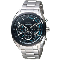 WIRED 日系潮流 三眼計時腕錶 VK63-KMB0S(AY8023X1)-44mm-黑面鋼帶【刷卡回饋 分期0利率】【APP下單4%點數回饋】