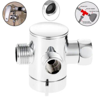 3-Way Shower Head Function Switch Adapter Control Valve 3-Way Connector Shower Head Diverter Valve Adjustable Shower Arm Mounted