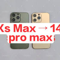 Big camera For iPhone XS Max To 14 Pro Max Housing Back Cover Rear Battery Midframe Replacement XS Max Case Like 13PRO Max