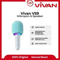 VIVAN VS9 Bluetooth Karaoke Speaker 360° RGB Light Voice Changer Blue
