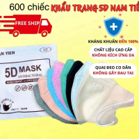 Combo  600 khẩu trang 5D 3 lớp dày dặn kháng khuẩn chống tia UV