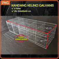 Kandang Kelinci Galvanis Portable 5 Holes Ukuran 150x50x40 | Kandang Kawat Indukan Premium Murah