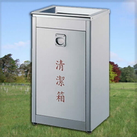 【企隆 圍欄 飯店用品】 回收桶 回收架 垃圾桶 G100 不銹鋼清潔箱(大)