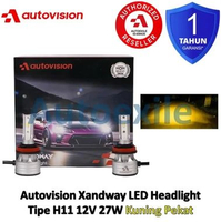 Autovision XANDWAY LED H8 H9 H11 H16 27W Kuning Pekat 2800K Garansi Lampu Mobil BRV Civic Ertiga Sie