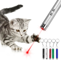 Mini Cat Dog Fun 4mW Pointer Red Light Laser LED Training Torch Pet Toys Pen 2-In-1 Cat Pet Toy Red Laser Light LED Pointer