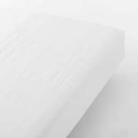 【MUJI 無印良品】柔舒水洗棉床包/D/柔白 140*198*30cm 附鬆緊帶