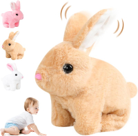 Easter Realistic Rabbit Toys Interactive Plush Bunny Realistic Bunny Can Walk and Talk Lifelike Move
