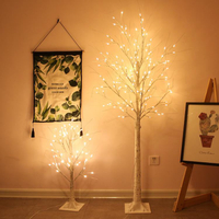 網紅房間布置白樺樹LED彩燈臥室客廳裝飾直播間背景燈氛圍樹燈
