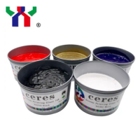 Print Area High Quality Screen Printing Glass Ink,YGL001 White,with 200 g Harder,1kg/can