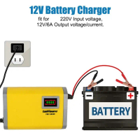 Charger Aki Motor Mobil Sepeda Listrik High Efficiency Intelligent Pulse Accu Charger  Otomatis FBC1