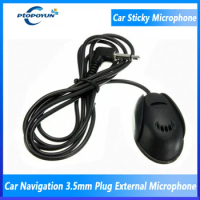 Ptopoyun 3.5mm Wired Paste Type External Car Microphone Audio Mic GPS for DVD Radio Stereo Player Speaker Sound Recording